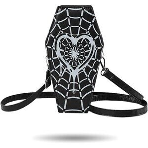 Goth Purse Coffin Halloween Purses Shoulder Bag Small Crossbody Bag Spooky Black